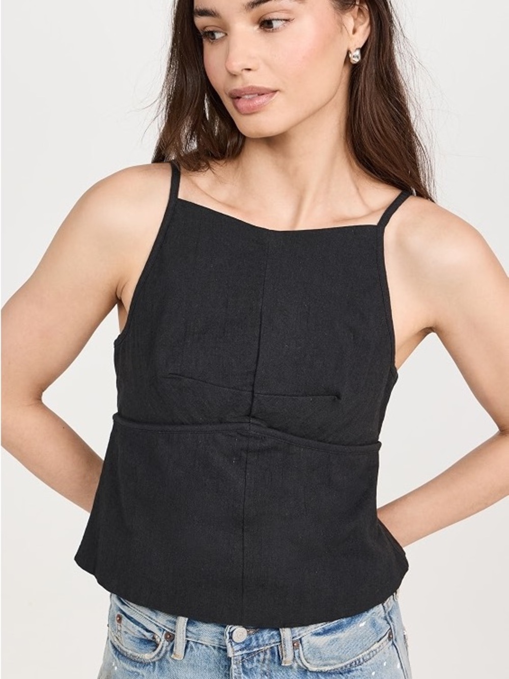 Free People James Linen Top Size M NWT